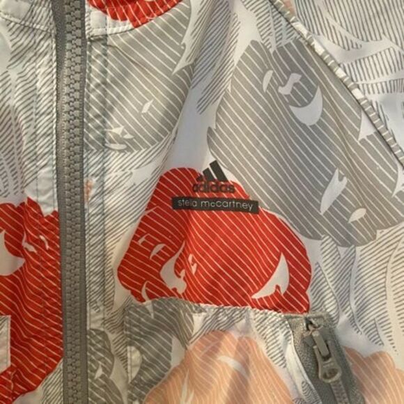 Adidas By Stella McCartney Floral Barricade Windbreaker Jacket Girls Size S 9-10 - Picture 4 of 10